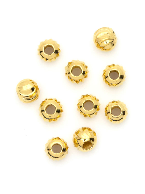 10pc Round Gold Plated Metal Beads - CousinDIY