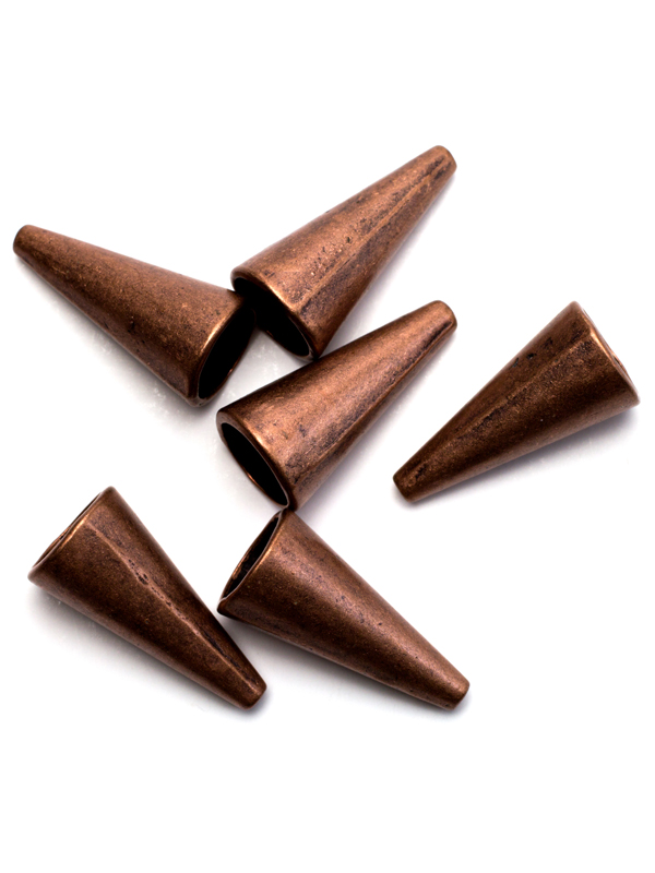 6pc Copper Cone Metal Bead Caps CousinDIY