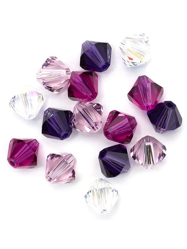 20 toupies 6mm purple velvet cristal de swarovski.