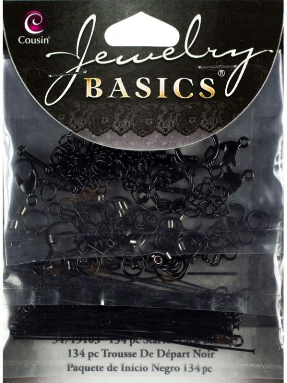 Black Jewelry Findings Starter Pack, 145pc CousinDIY