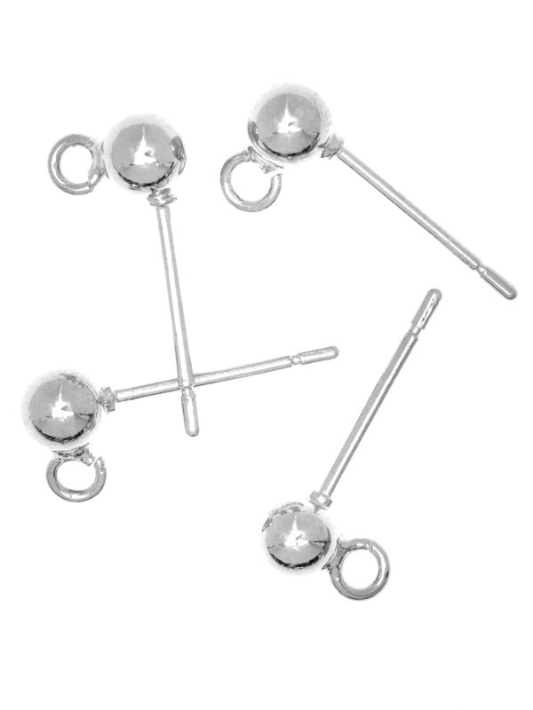 4pc Ball Hook Sterling Silver Ear Posts