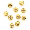10pc  Round Gold Plated Metal Beads