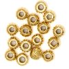 16pc  Round Gold Plated Metal Beads