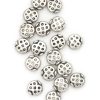 18pc Gunmetal Deco Circle Metal Beads