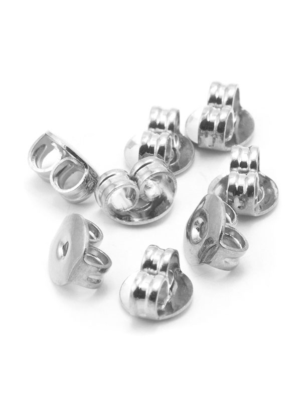 30pc Wingnut Silver Plated Metal Earring Backs