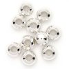 10pc  Round Silver Plated Metal Beads