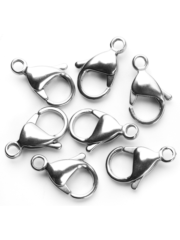7pc Lobster Claw Stainless Steel Clasps