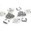 10pc Silver Hearts Metal Charms
