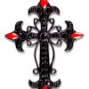 1pc Black and Red Cross Metal And Acrylic Pendant