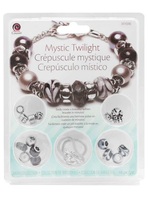 18pc Mystic Twilight Marble Large Hole Bead Bracelet Kit