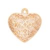 1pc  Heart Rose Gold Plated Metal Charms