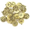24pc Gold Round Metal Zodiac Charms