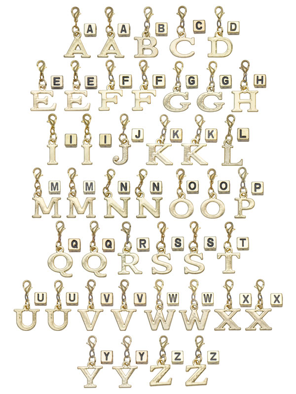 Bulk Alphabet Charms For Jewelry Making In Gold Finish, 43pc