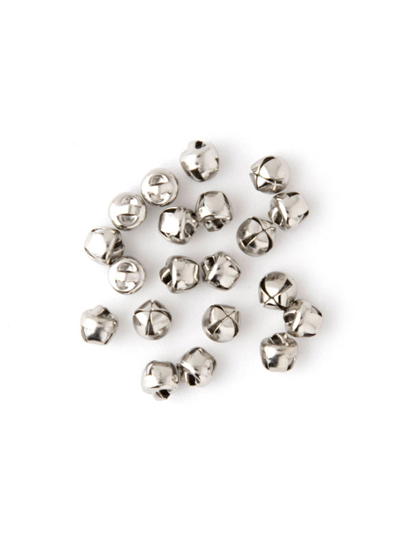 Small Silver Jingle Bells .25 inch, 20 Pack