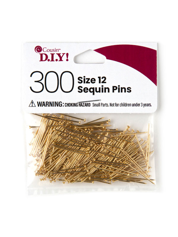 Gold Sequin Pins, Size 12, 300 Pieces