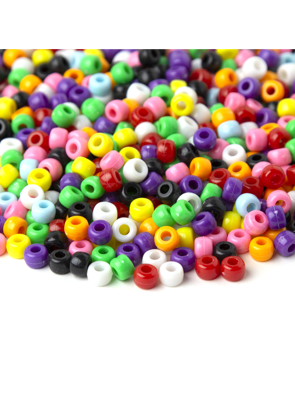 Pony bead mix, acrylic, opaque multicolored, 12x10mm heart. Sold per pkg of  100. - Fire Mountain Gems and Beads