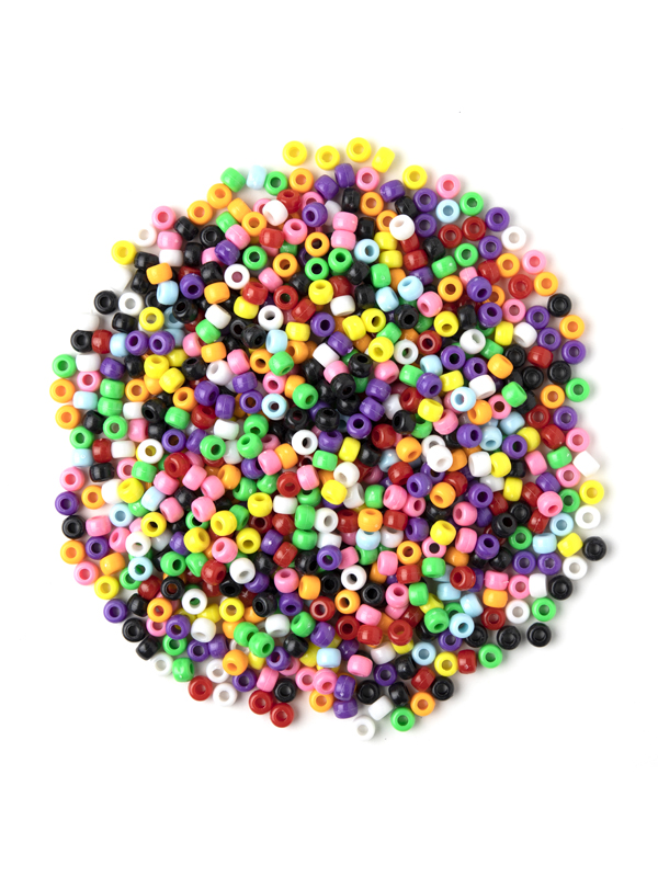  Amaney 1000 Pieces 6x9mm Pony Beads Mixed Colors Big Hole Plastic  Beads