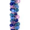 15in Blue, Purple and Turquoise Faceted Drop Acrylic Charm Chain
