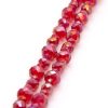 Round Red AB Faceted Rondelle Bead Strand, 102pc
