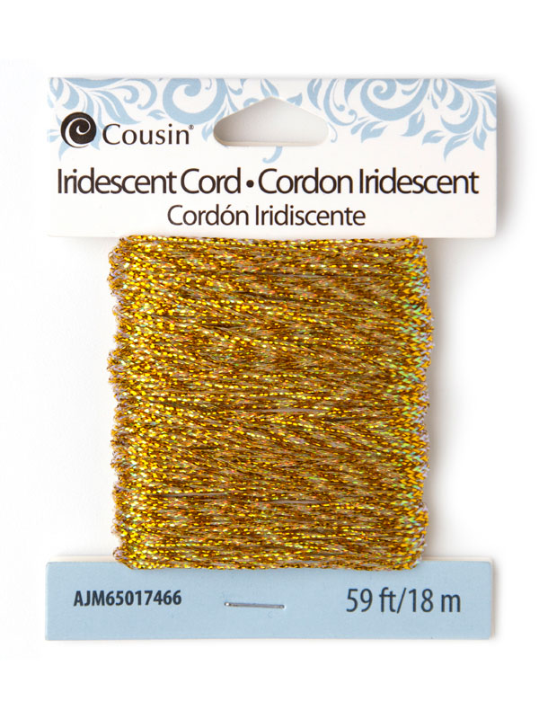 Iridescent Gold Fashion Cord, 59 Ft.