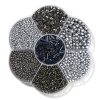 In Bloom Gray Seed Bead/E-BEad Mix Assortment In Plastic Flower Storage Case