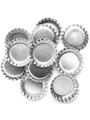 14pc Silver Metal Bottle Caps