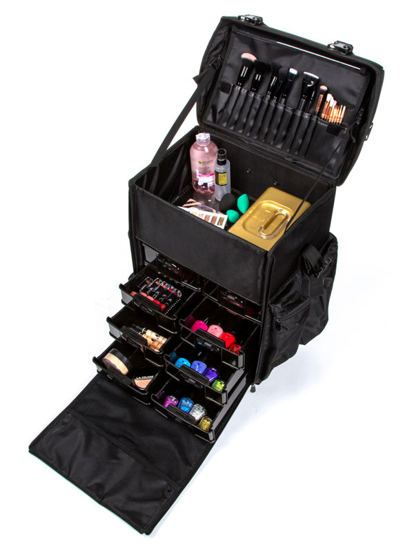 Mobile Arts And Crafts Storage Tote, Makeup Cosmetic Storage Organizer  Rolling Travel Case