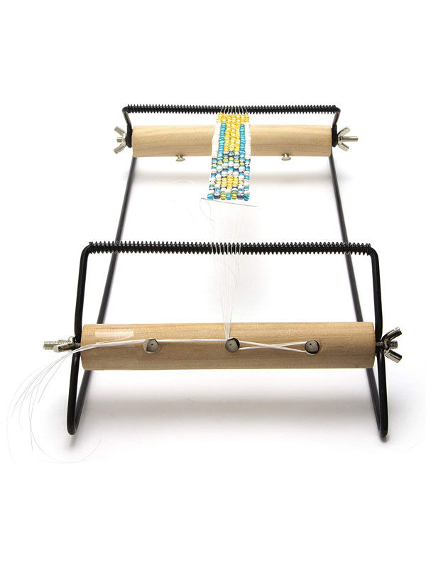 XUQIAN Adjustable Metal Bead Loom Kit with Seed Beads Bead Funnel Tray and  Lobster Clasps for
