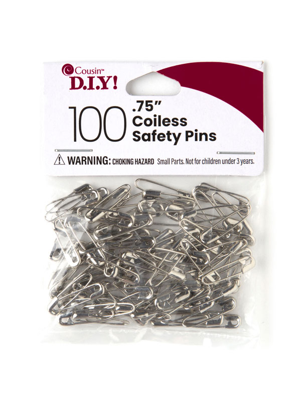 3/4 inch Safety Pins Nickel 100pc