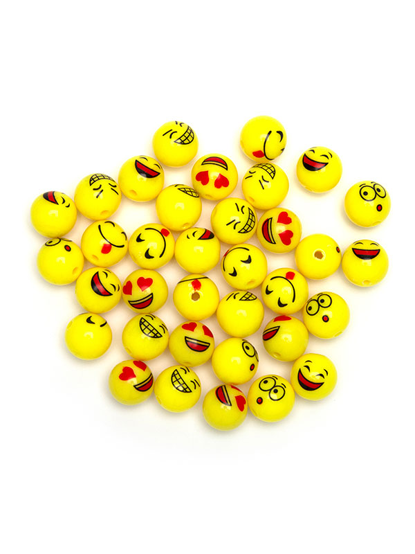 36pc Smiley Expressions Fun Pack Emoji Beads