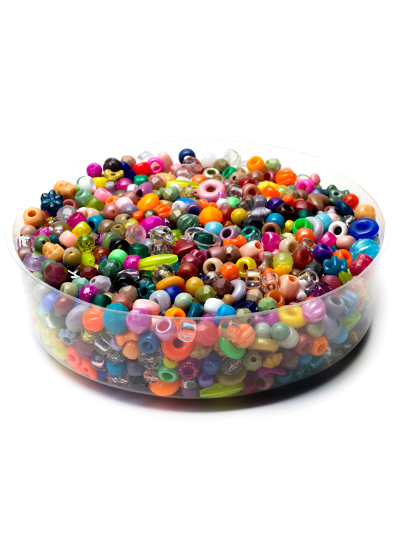 1 Pound Plastic Bead Mix, Multiple Colors And Styles!