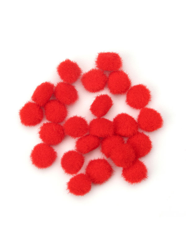 Red 10mm Pom-Poms, 24 Pack