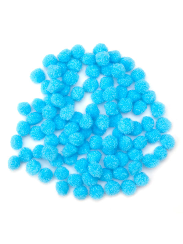 Light Blue 1/2 inch Pom-Poms, 100 Pack
