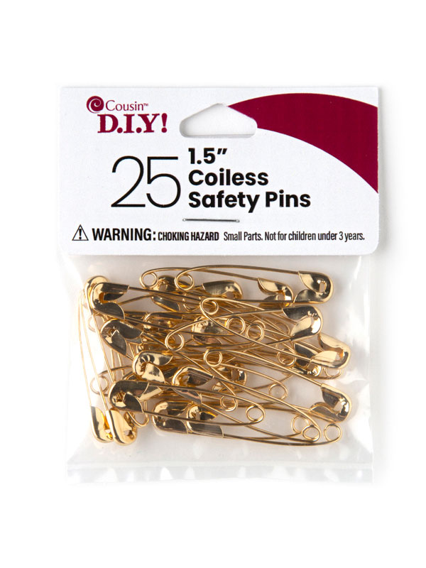Value Pack Coil-Less Safety Pins: Gold, 3/4 inches 