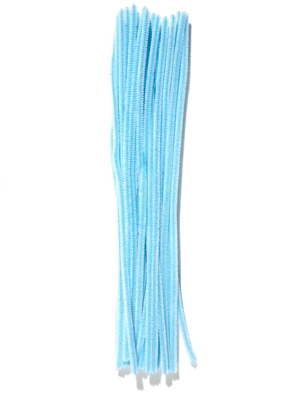 Blue Metallic Tinsel Pipe Cleaners, 12'' x 6 mm Diameter, Craft Supplies from Factory Direct Craft