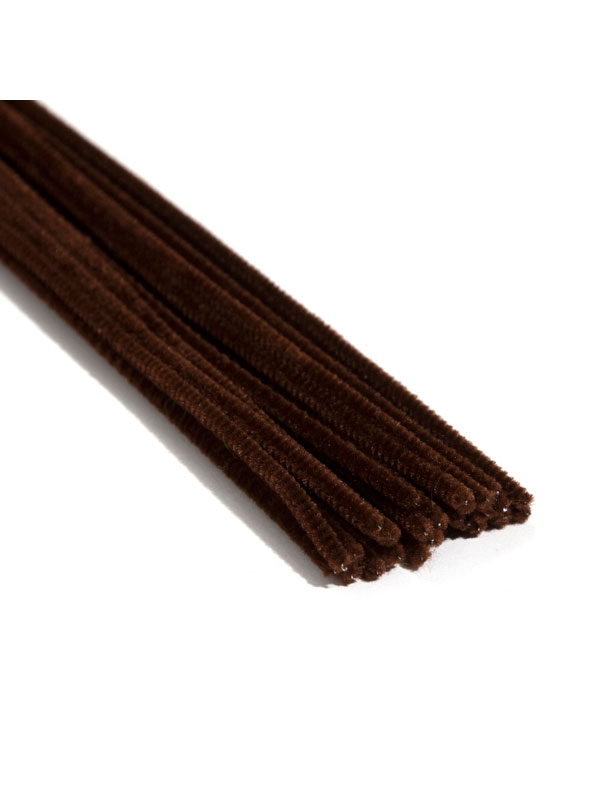 Brown Chenille Pipe Cleaners, 3mm x 12 inch, 25 Pack