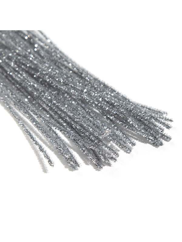 Huge Lot of 192 Silver 12 Tinsel Stems Chenille Pipe Cleaners Christmas  Crafts