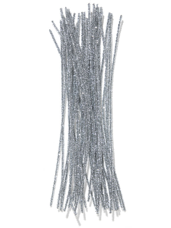 Pipe Cleaners / Tinsel Stems: Metallic Silver (100)