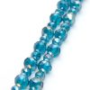 Round Turquoise Faceted Rondelle Bead Strand, 102pc
