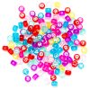 140pc Colors of the Rainbow Alphabet Circle Plastic Beads