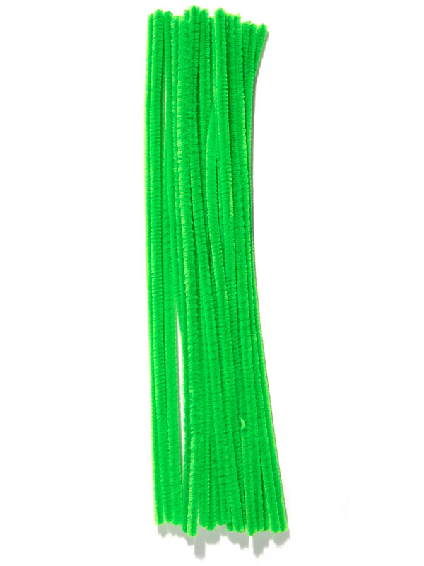 12 Pipe Cleaner Stems: 6mm Chenille Holiday Green (100) [MA200140