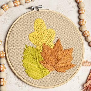 embroidered autumn leaves